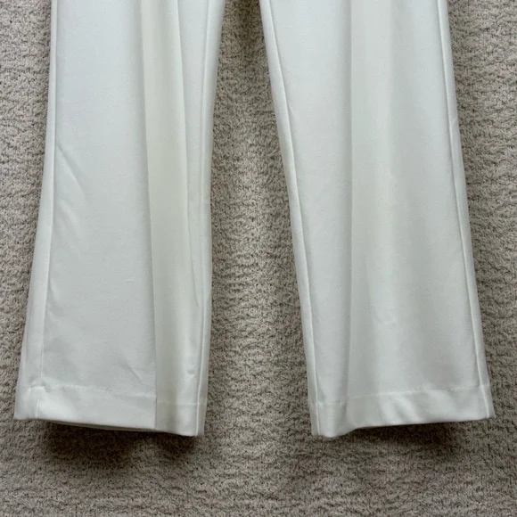 Anne Klein Pants Womens 10 Ivory High Rise Wide Leg Professional Office Career - Picture 4 of 13